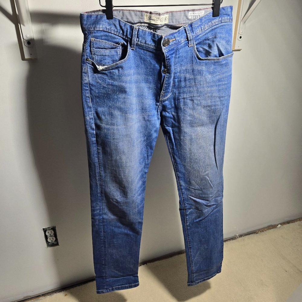 Denim Co Primark Button Fly Men's 32w x 32L Straight Blue Jeans